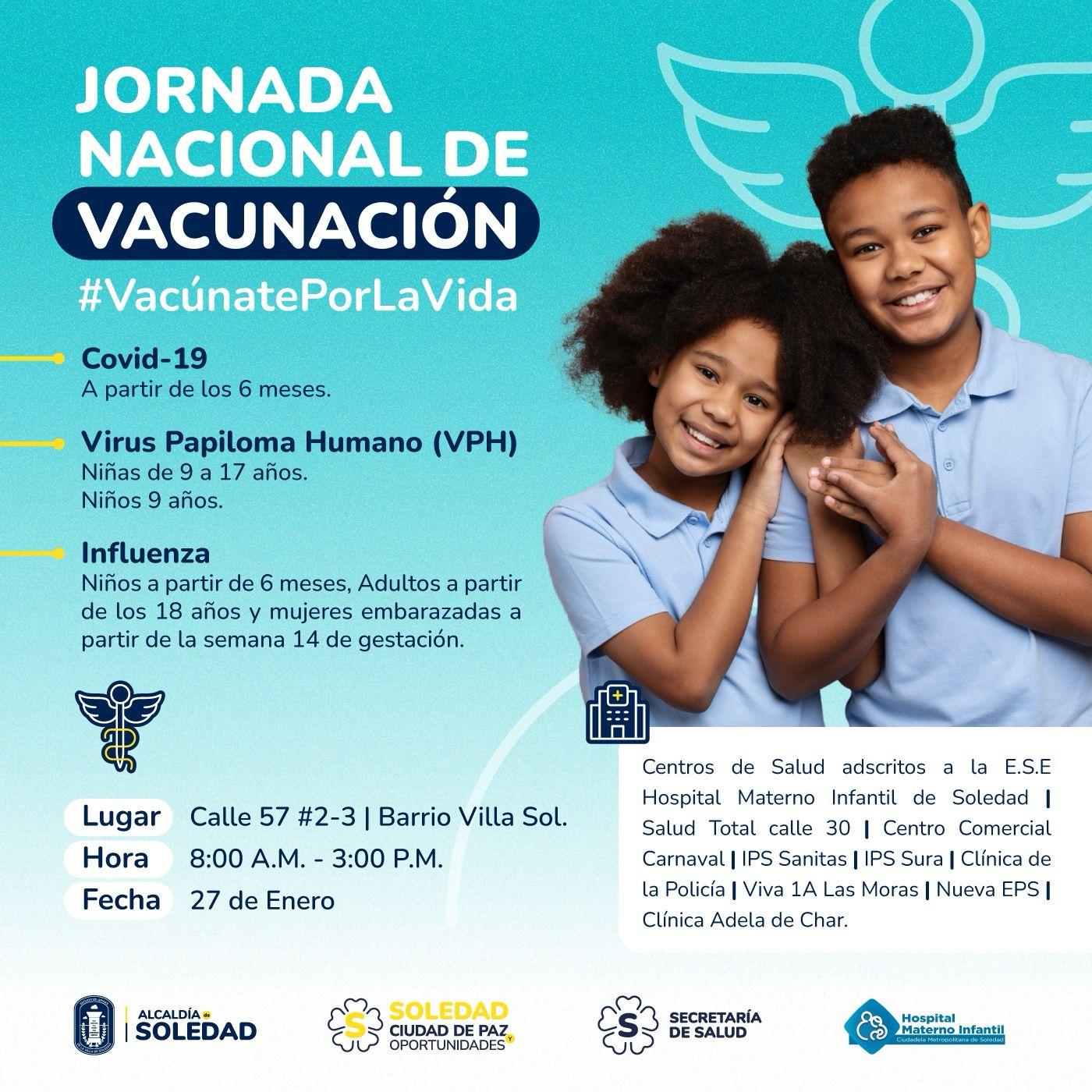 Soledad se vincula a la Primera Jornada Nacional de Vacunación este sábado 27 de enero