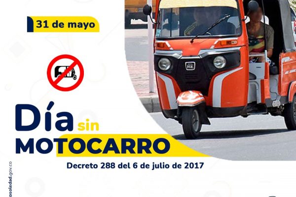 Este viernes, día sin motocarro en Soledad